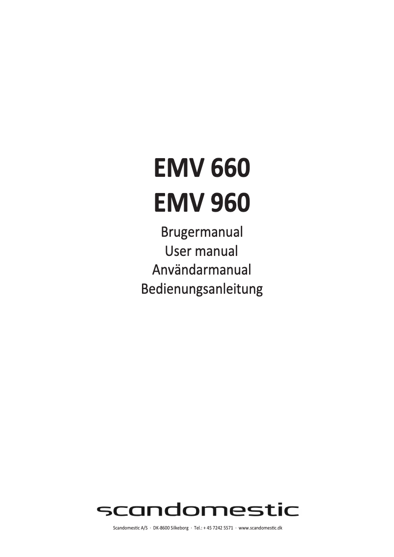 Page n°1 - Manuel utilisateur Scandomestic EMV 960
