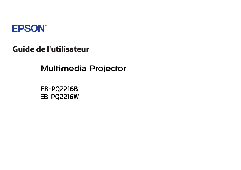 Image de la première page du manuel de l'appareil EB-PQ2216W