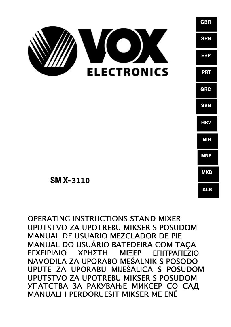 Página 1 del manual Manual de usuario VOX SMX3110
