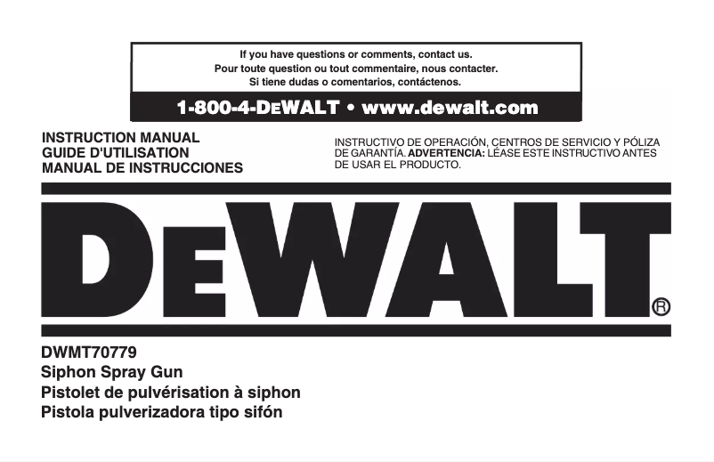 Page n°1 - Manuel utilisateur DeWalt DWMT70779