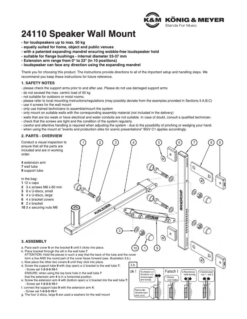 Page 1 de la notice Manuel utilisateur K&M 24110