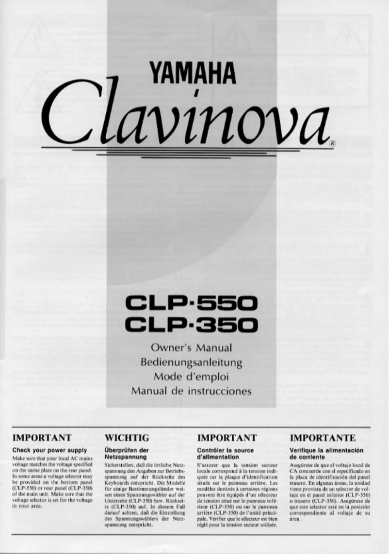 Page 1 de la notice Manuel utilisateur Yamaha Clavinova CLP-550