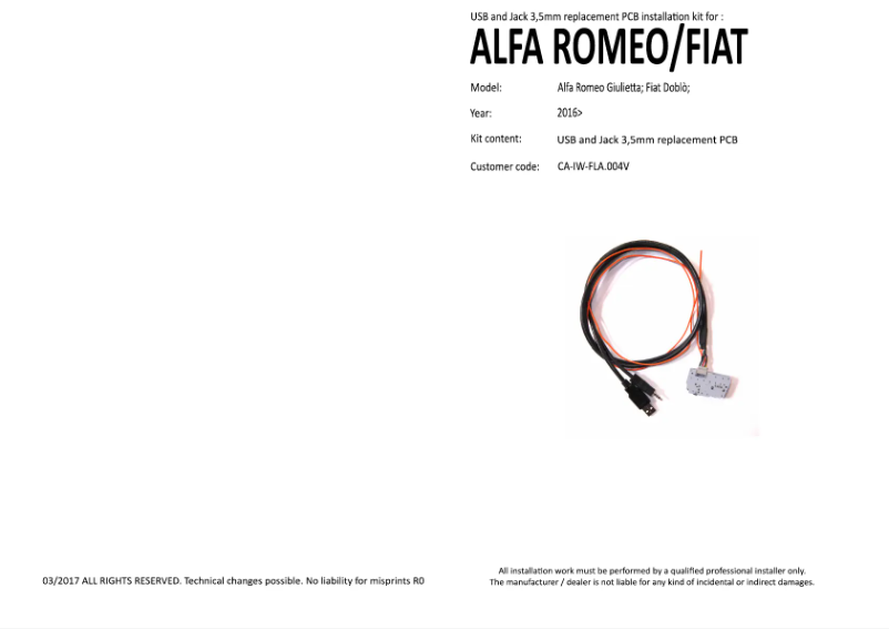 Image de la première page du manuel de l'appareil CA-IW-FLA.004V