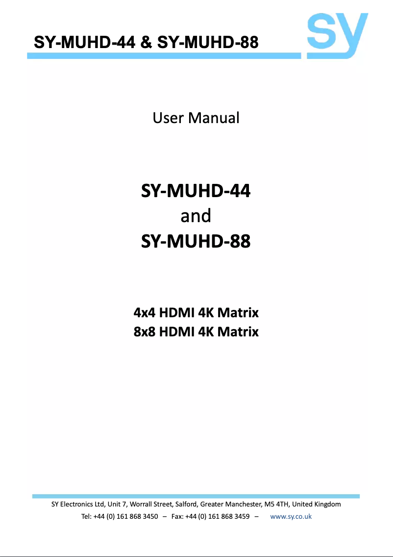 Image de la première page du manuel de l'appareil SY-MUHD-44