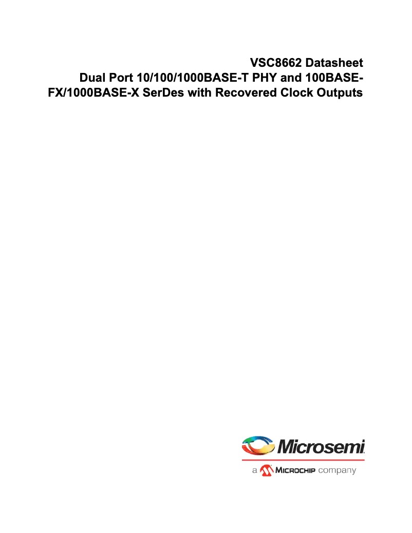 Page 1 de la notice Fiche technique Microchip VSC8662