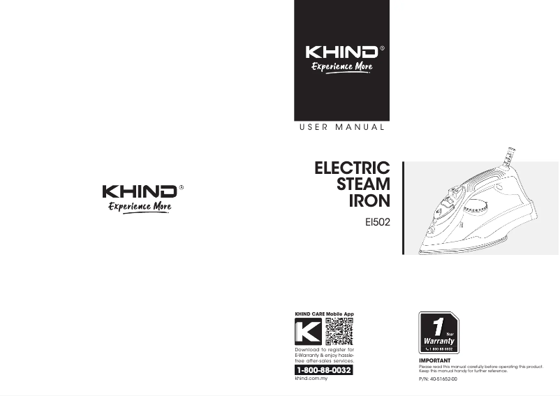 Page 1 de la notice Manuel utilisateur Khind EI502