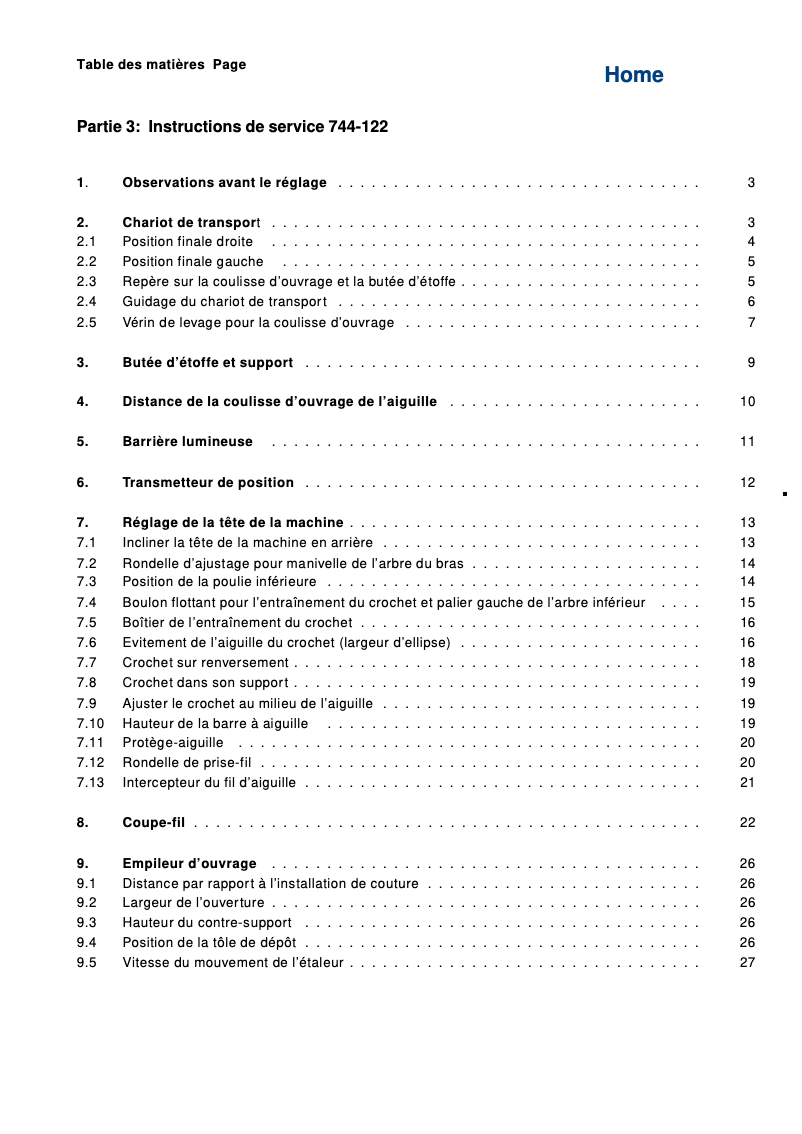Page n°1 - Manuel utilisateur Dürkopp Adler 744