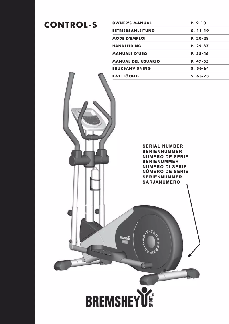 Page n°1 - Manuel utilisateur Bremshey Orbit Control-S