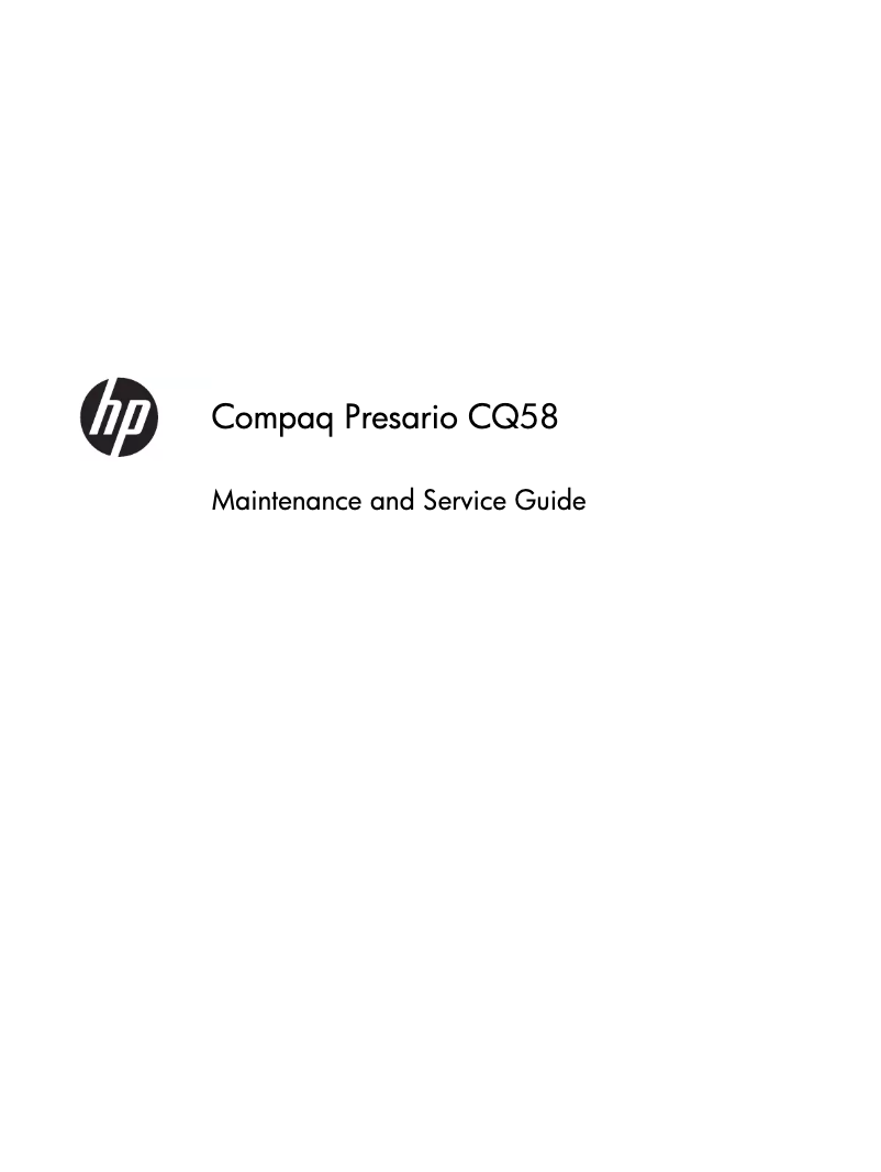 Page n°1 - Manuel utilisateur Compaq Presario CQ58