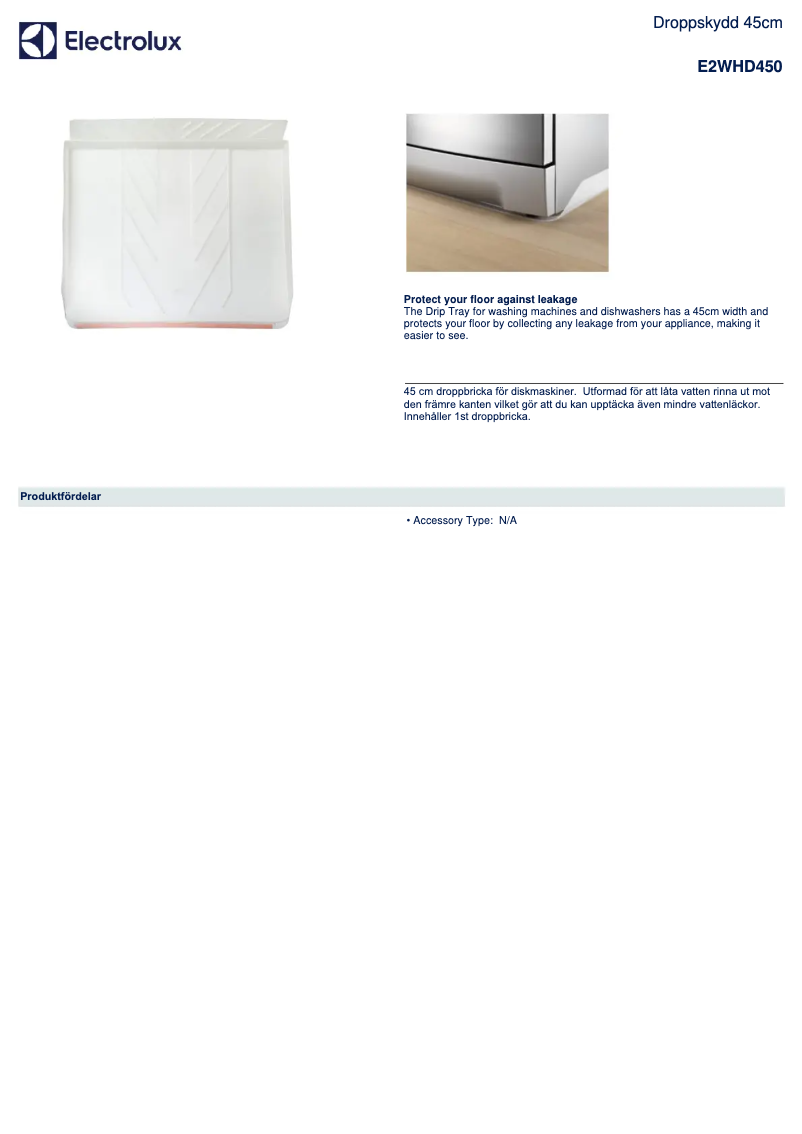 Image de la première page du manuel de l'appareil E2WHD450