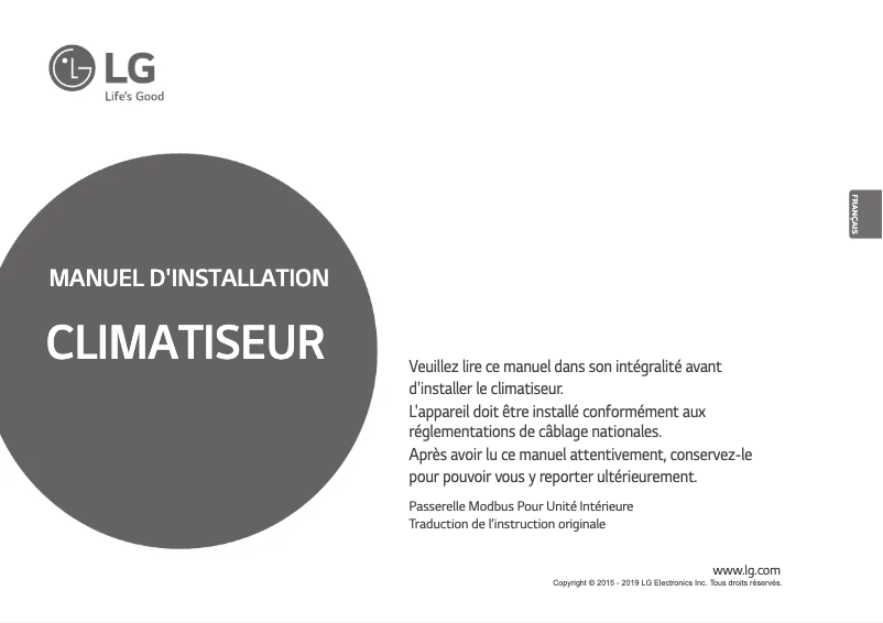 Page n°1 - Manuel utilisateur LG PDRYCB500