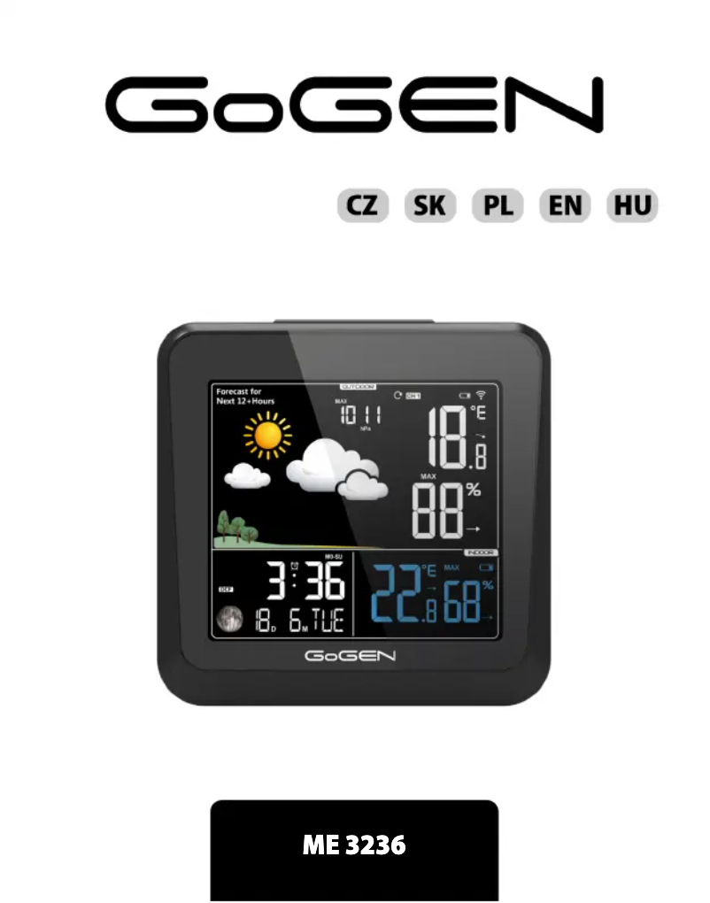 Page n°1 - Manuel utilisateur GoGen ME 3236