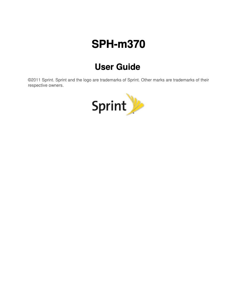 Image de la première page du manuel de l'appareil SPH-M370