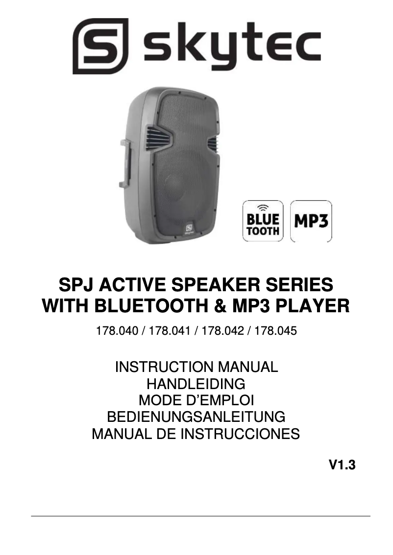 Page 1 de la notice Manuel utilisateur Skytec SPJ800ABT