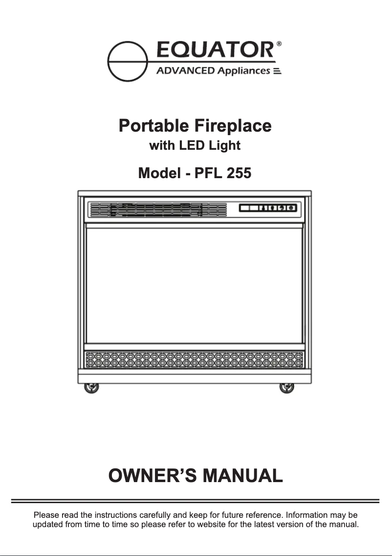 Page n°1 - Manuel utilisateur Equator PFL 255
