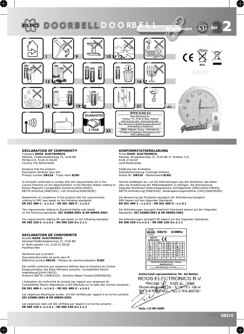 Imagen de la primera página del manual del dispositivo DB210