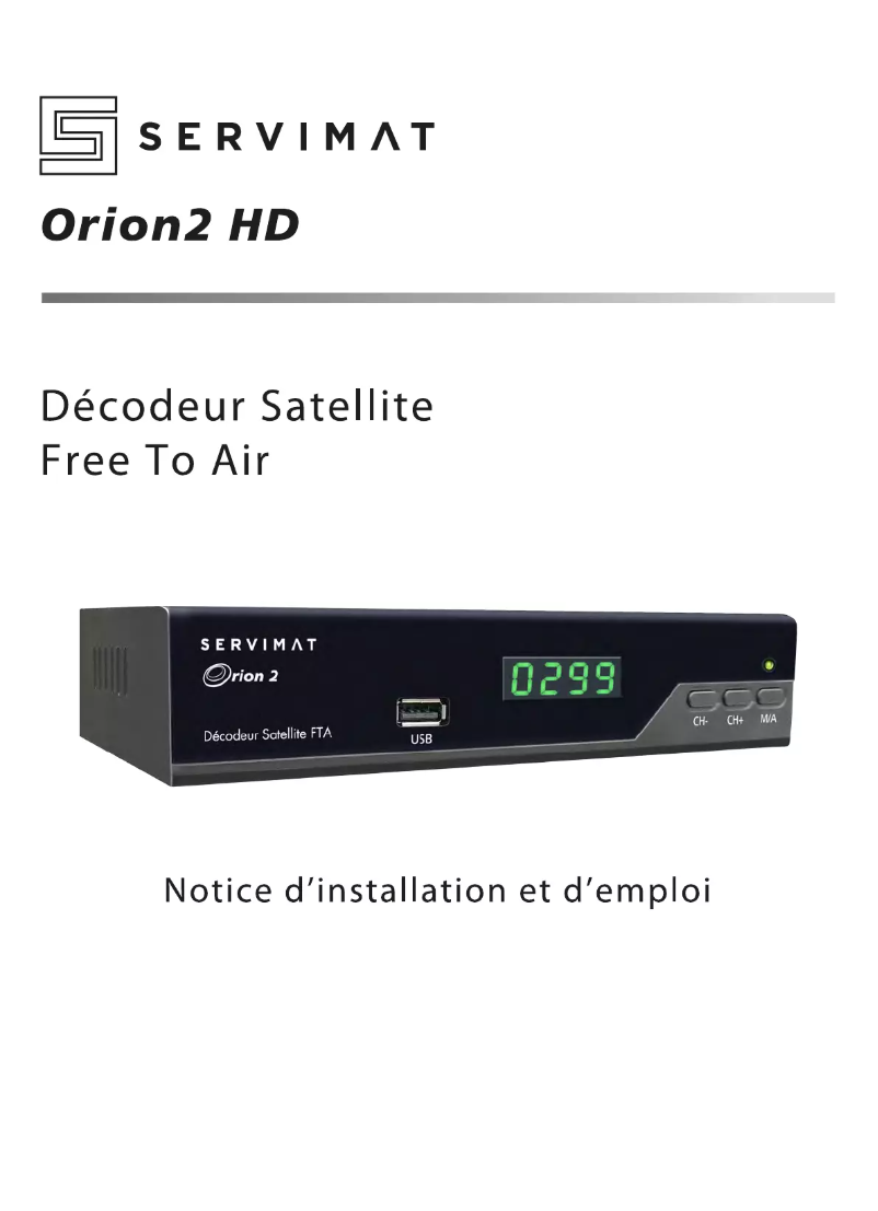 Page n°1 - Manuel utilisateur Servimat ORION 2