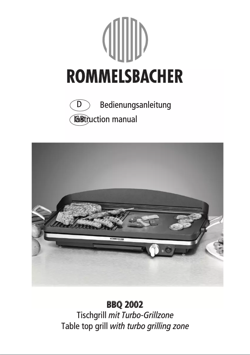 Page n°1 - Manuel utilisateur Rommelsbacher BBQ 2002