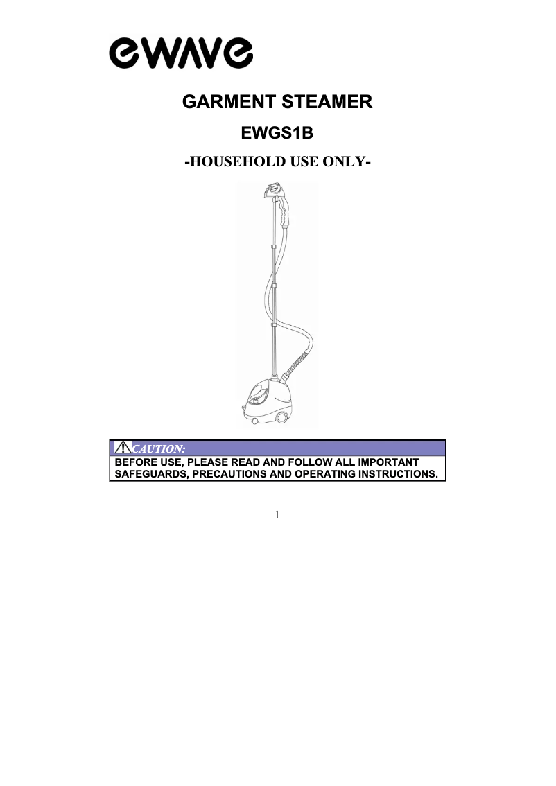 Page n°1 - Manuel utilisateur Ewave EWGS1B