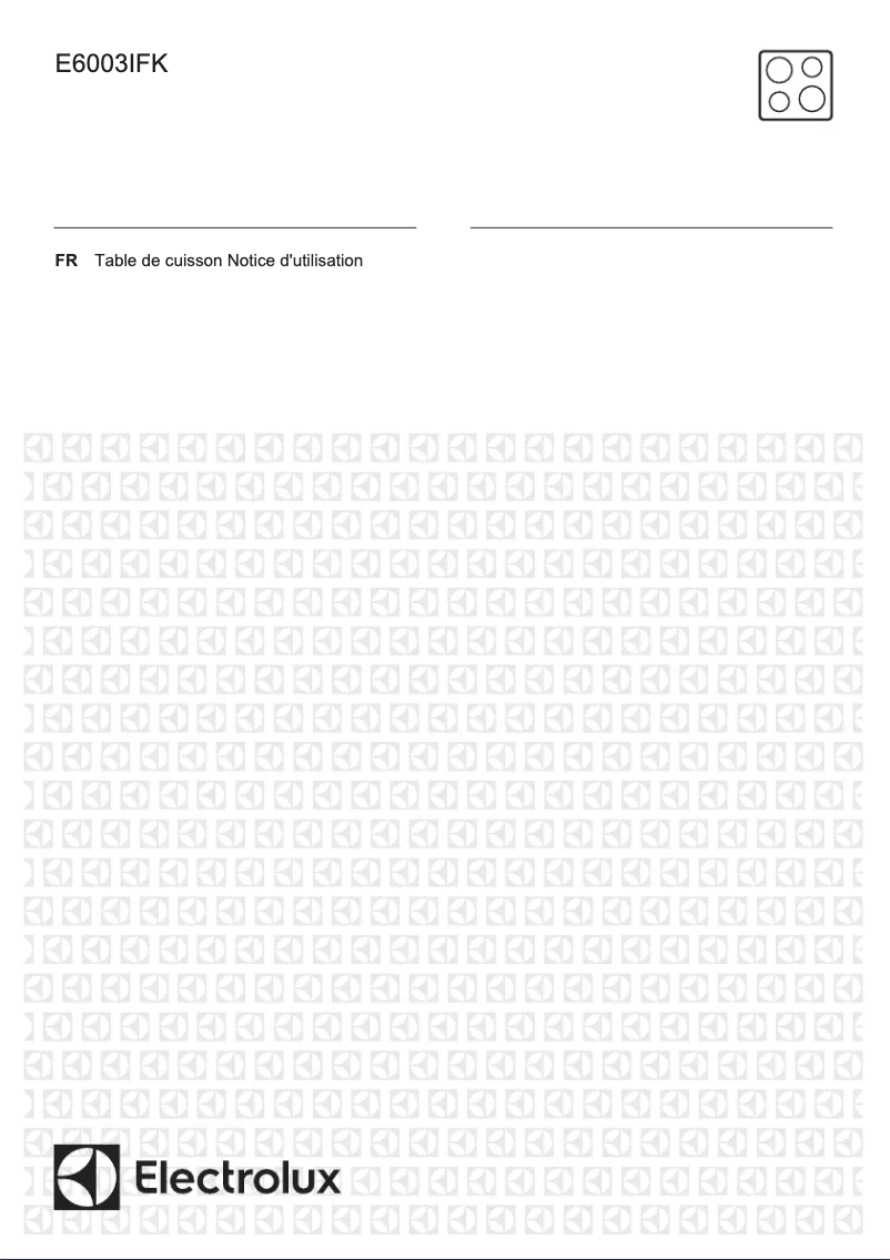Page n°1 - Manuel utilisateur Electrolux E6003IFK
