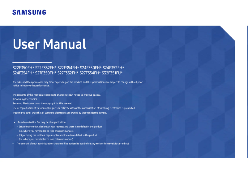 Page n°1 - Manuel utilisateur Samsung S32F351FUK