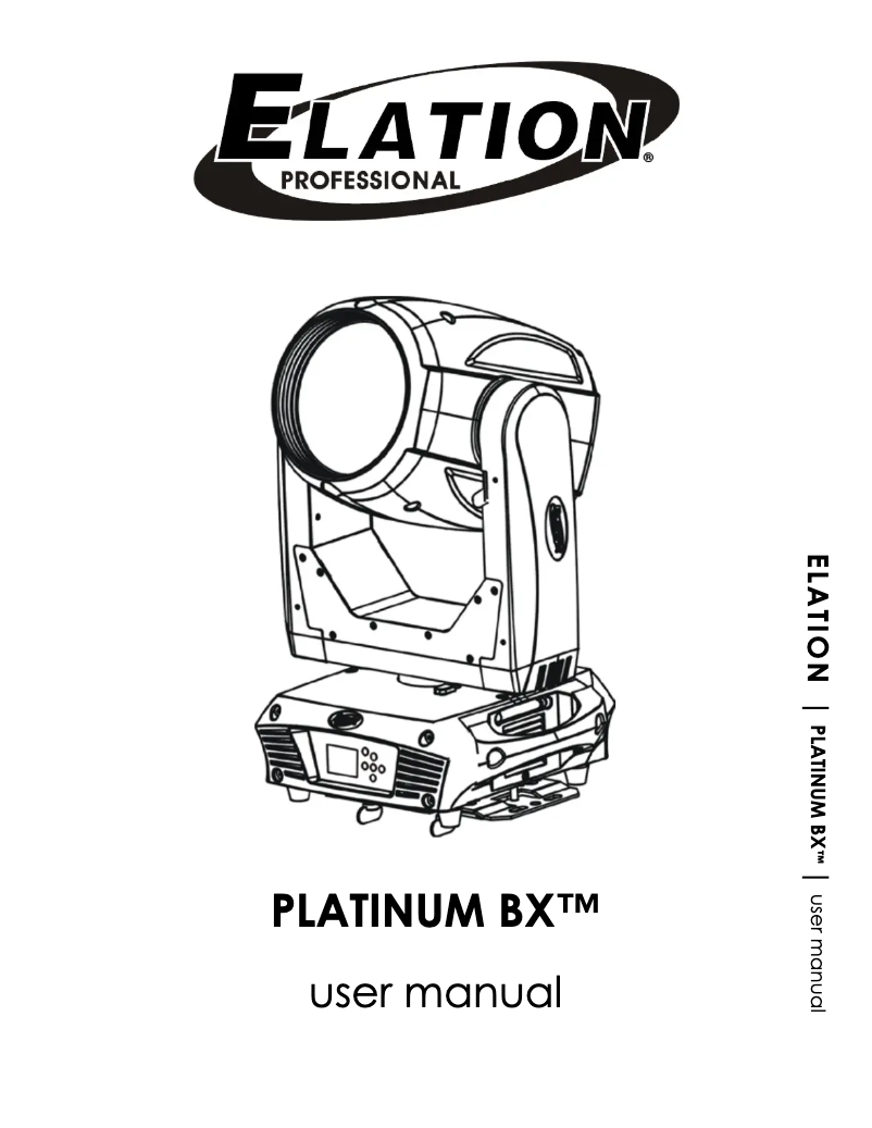 Page 1 de la notice Manuel utilisateur Elation Platinum BX