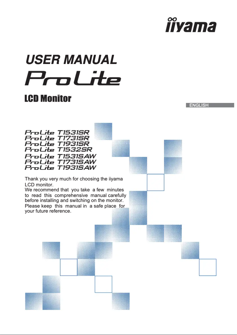 Page 1 de la notice Manuel utilisateur Iiyama ProLite T1532SR-W1