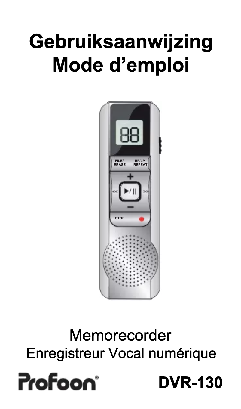 Page 1 de la notice Manuel utilisateur Profoon DVR-130