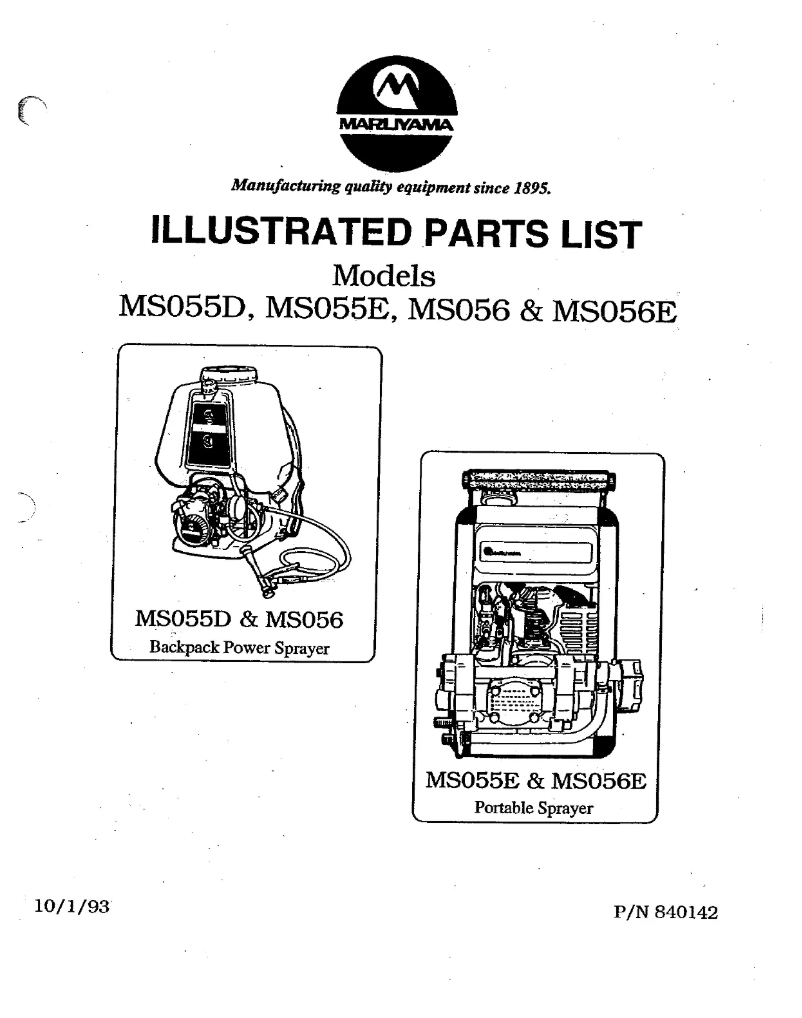Page n°1 - Manuel utilisateur Maruyama MS055D