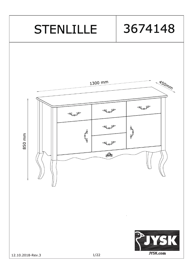 Page 1 de la notice Manuel utilisateur JYSK STENLILLE