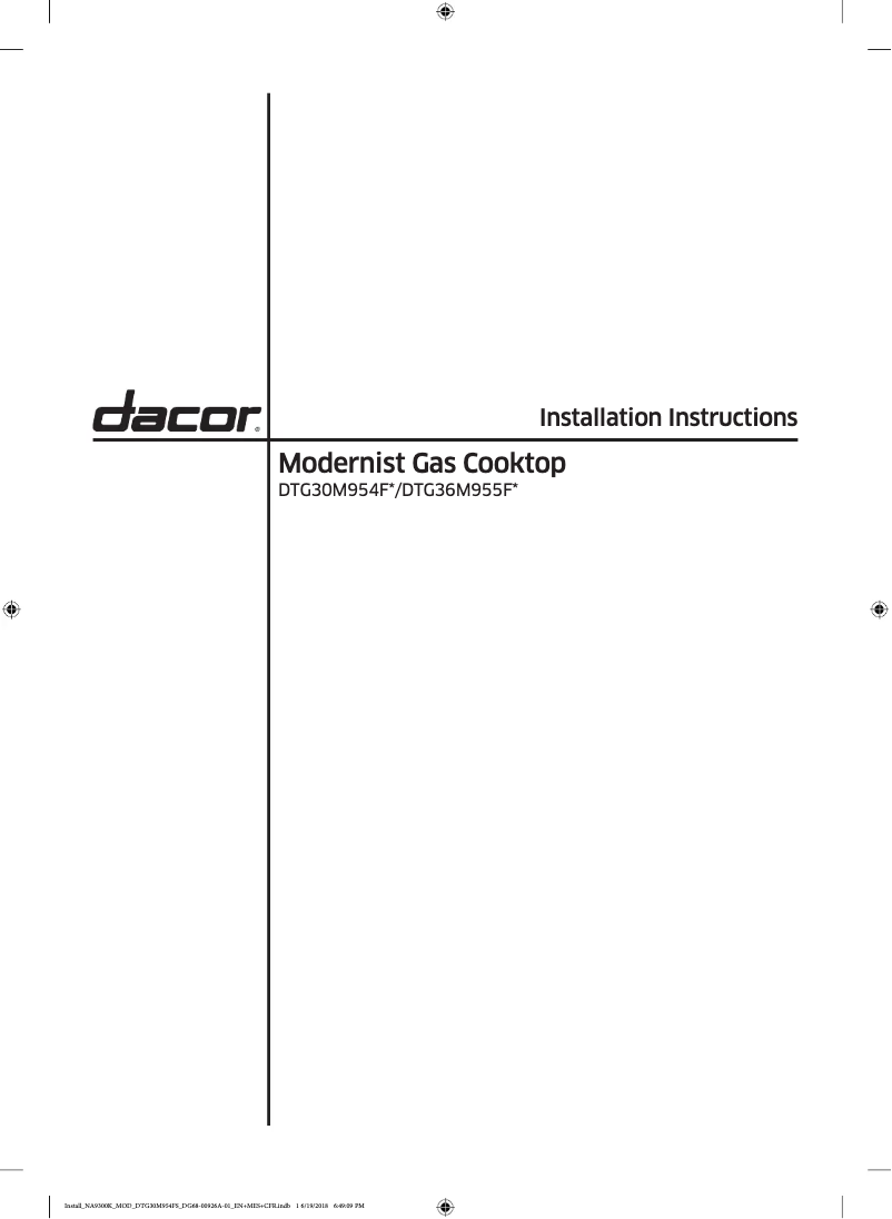 Image de la première page du manuel de l'appareil DTG36M955FS