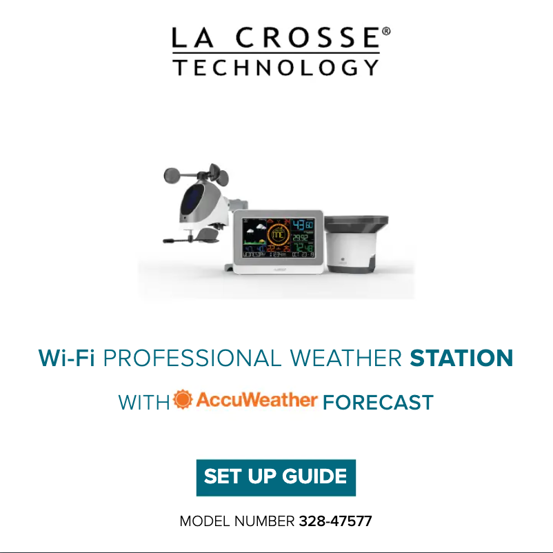 Page n°1 - Manuel utilisateur La Crosse Technology 328-47577-INT