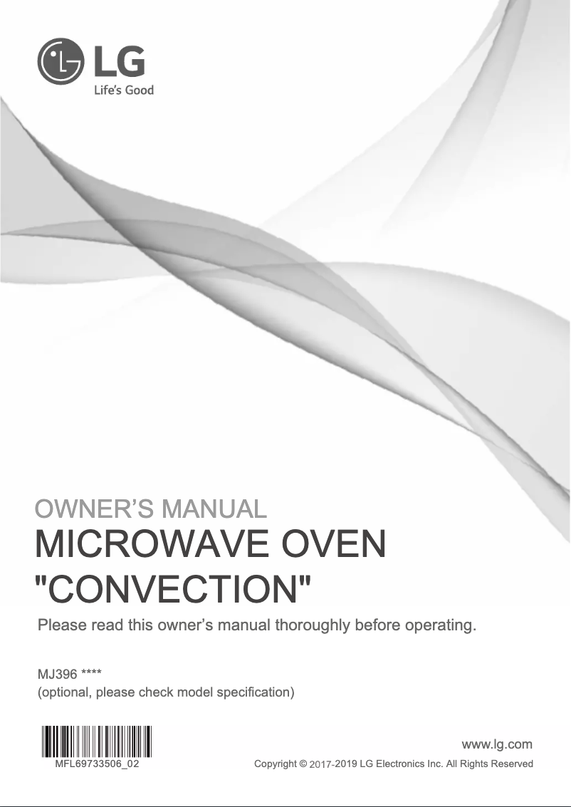 Page 1 de la notice Manuel utilisateur LG MJ3965BIS