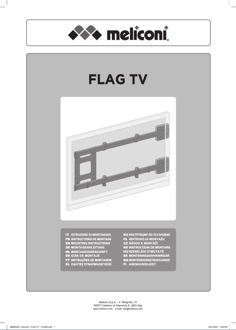 Page 1 de la notice Manuel utilisateur Meliconi Flag TV