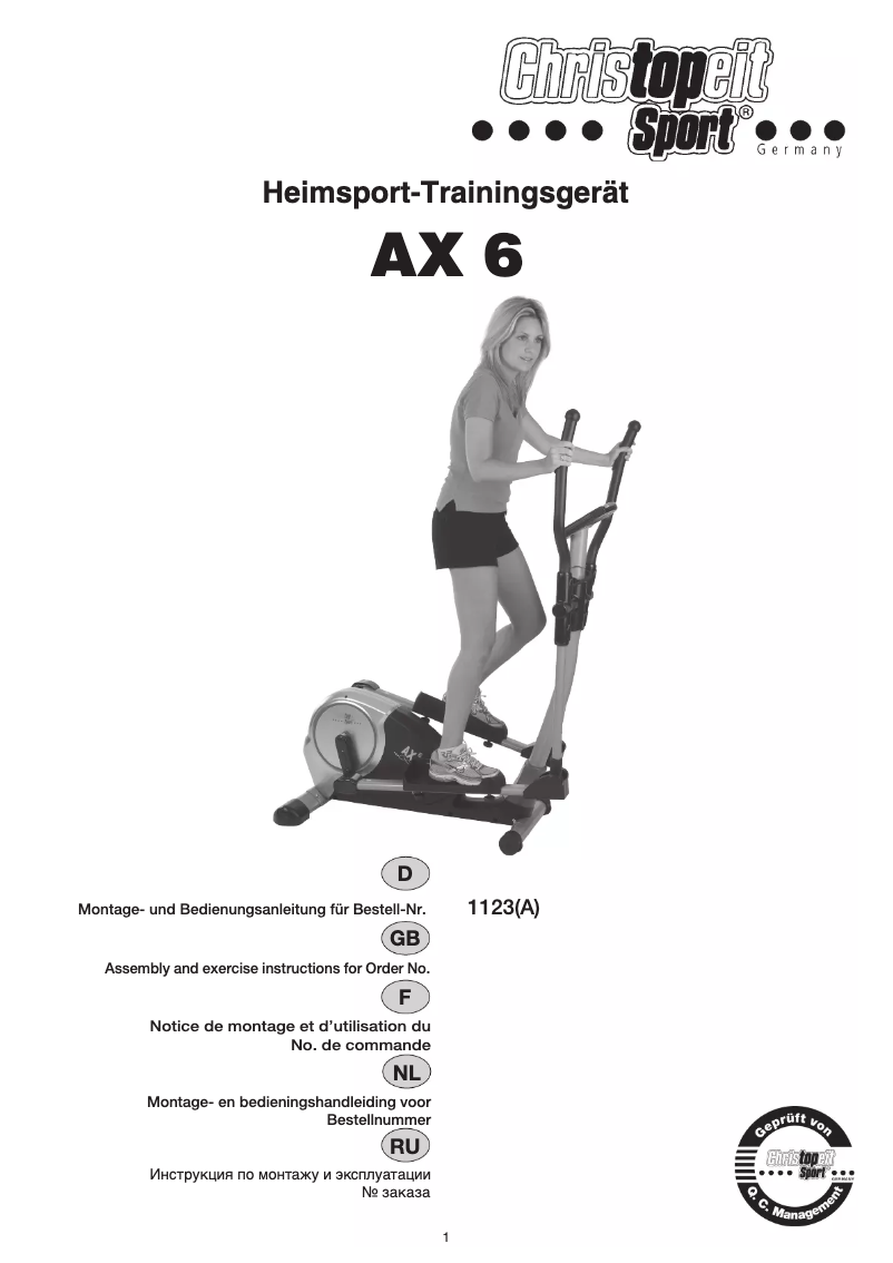 Page 1 de la notice Manuel utilisateur Christopeit AX 6