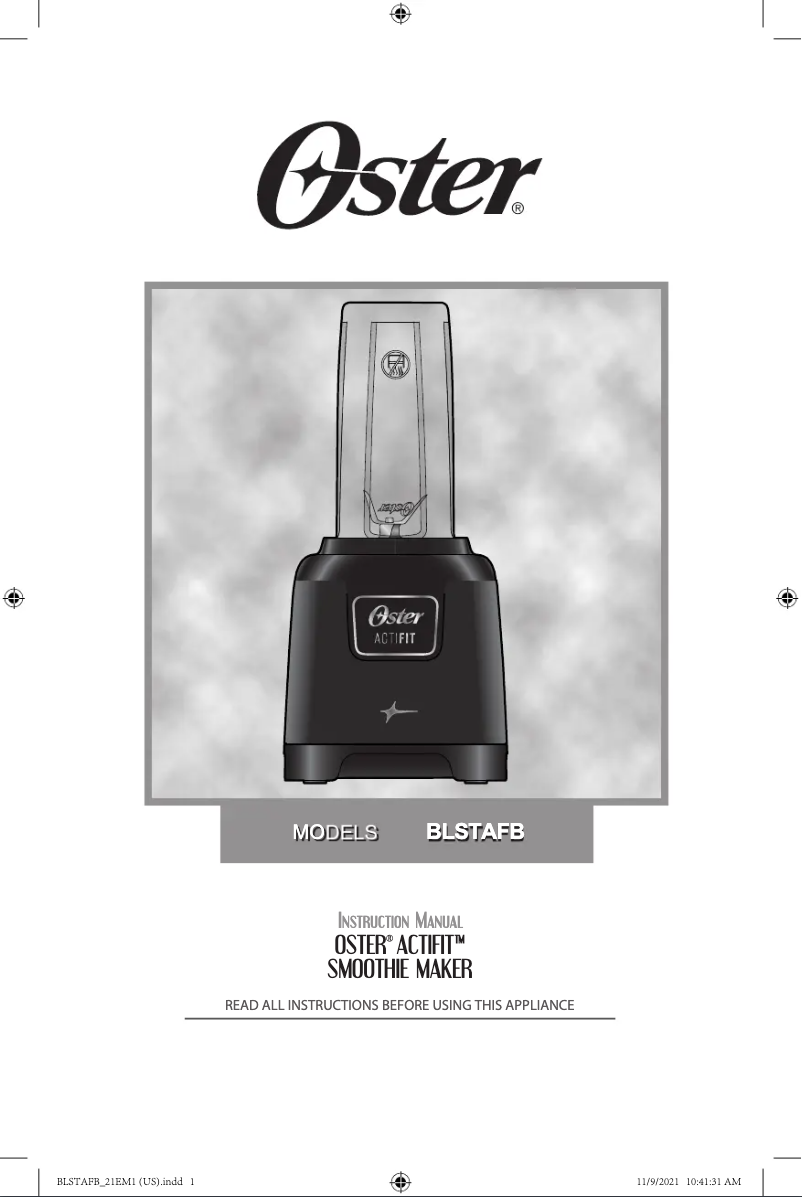 Page n°1 - Manuel utilisateur Oster ActiFit BLSTAFB-BUS-000