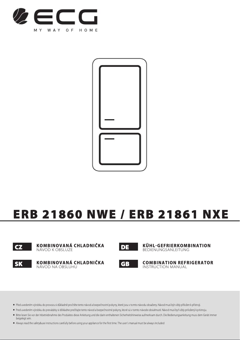 Image de la première page du manuel de l'appareil ERB 21860 NWE