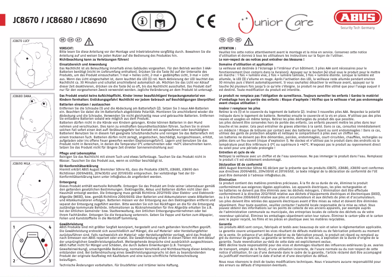 Page 1 de la notice Manuel utilisateur Abus Mila JC8690