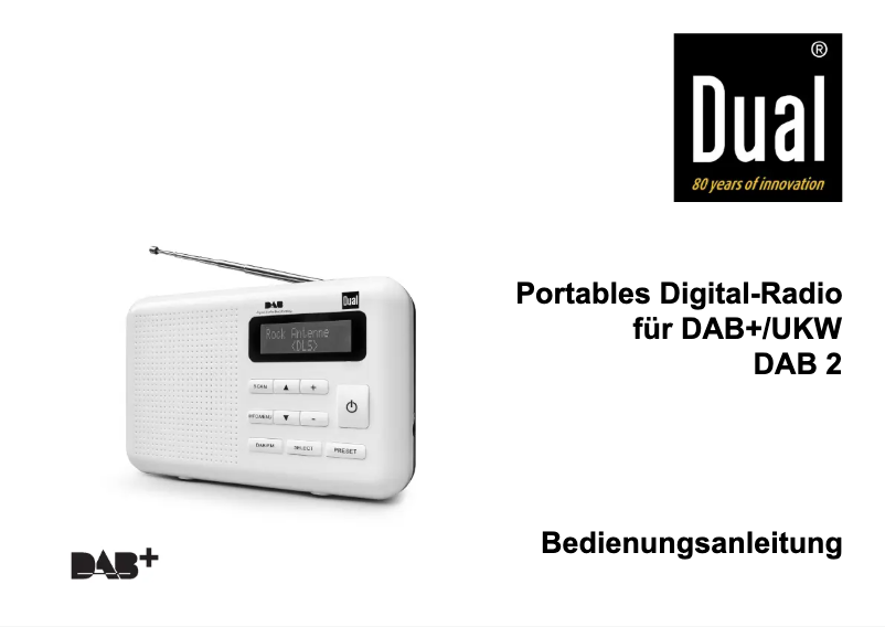 Page 1 de la notice Manuel utilisateur Dual DAB 2