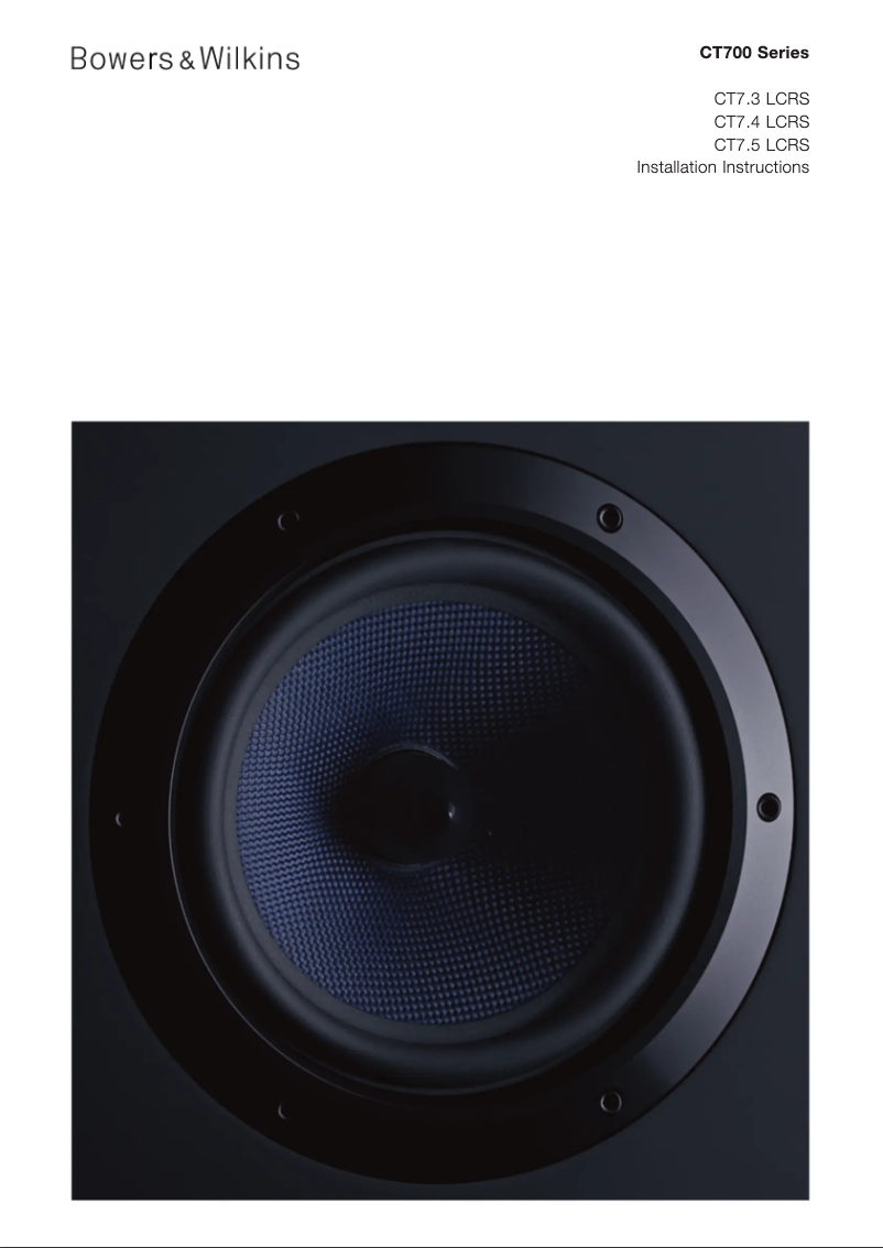 Page 1 de la notice Manuel utilisateur Bowers & Wilkins CT7.3 LCRS