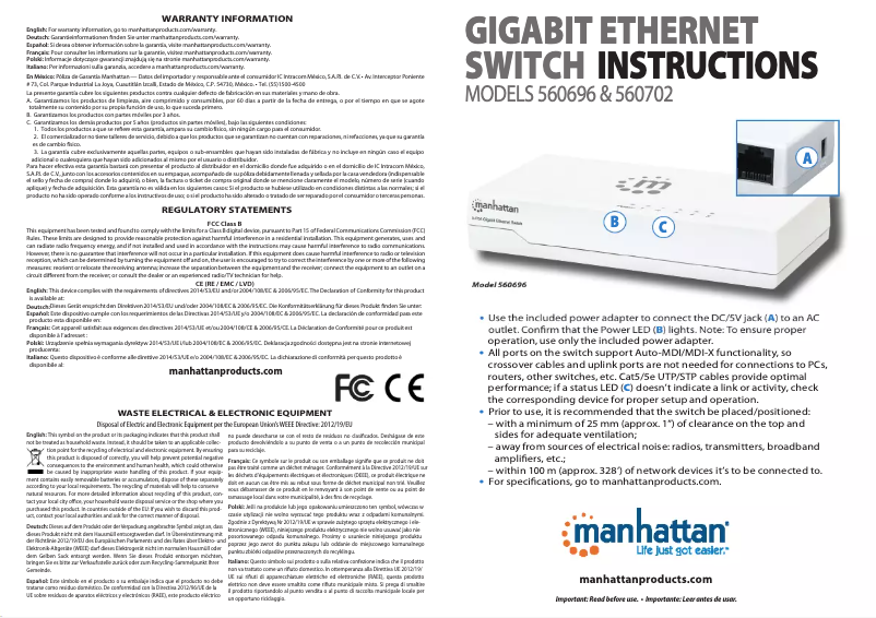 Image de la première page du manuel de l'appareil 560702