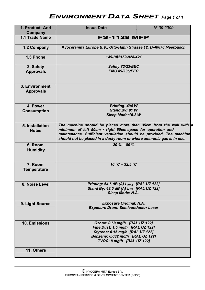 Image de la première page du manuel de l'appareil FS-1128MFP