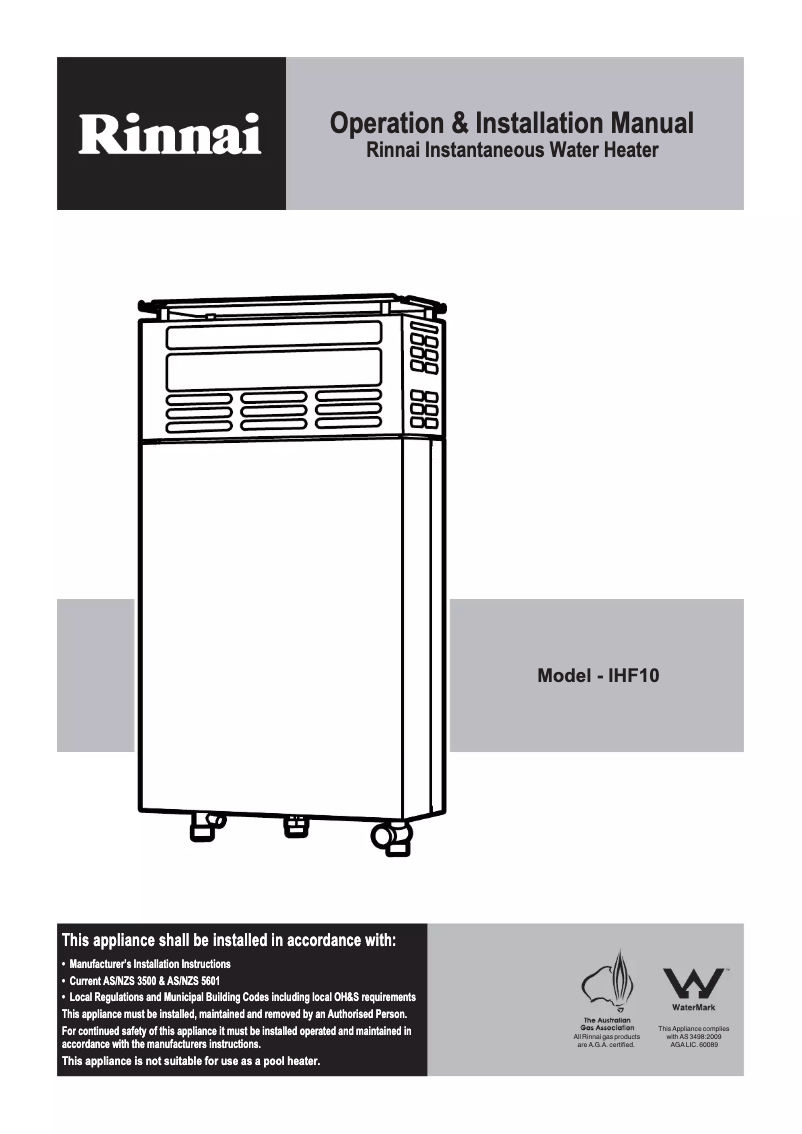 Image de la première page du manuel de l'appareil Hotflo 10