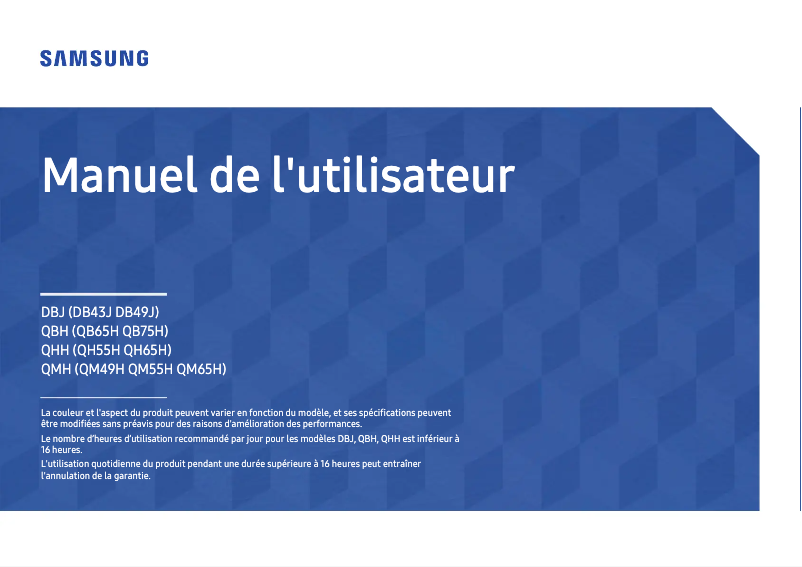 Image de la première page du manuel de l'appareil LH75QBHPLGC