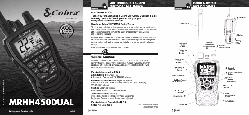 Página 1 del manual Manual de usuario Cobra MR HH450 DUAL