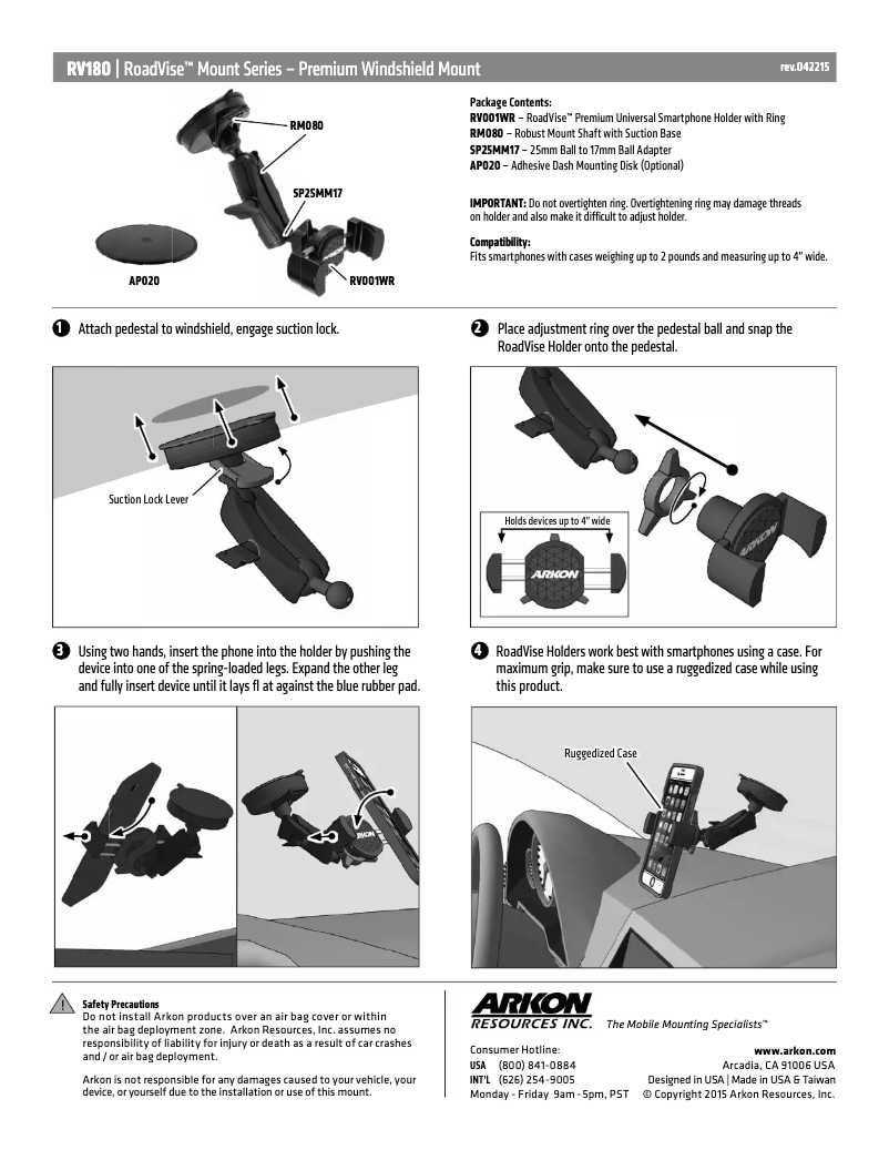 Image de la première page du manuel de l'appareil RV180
