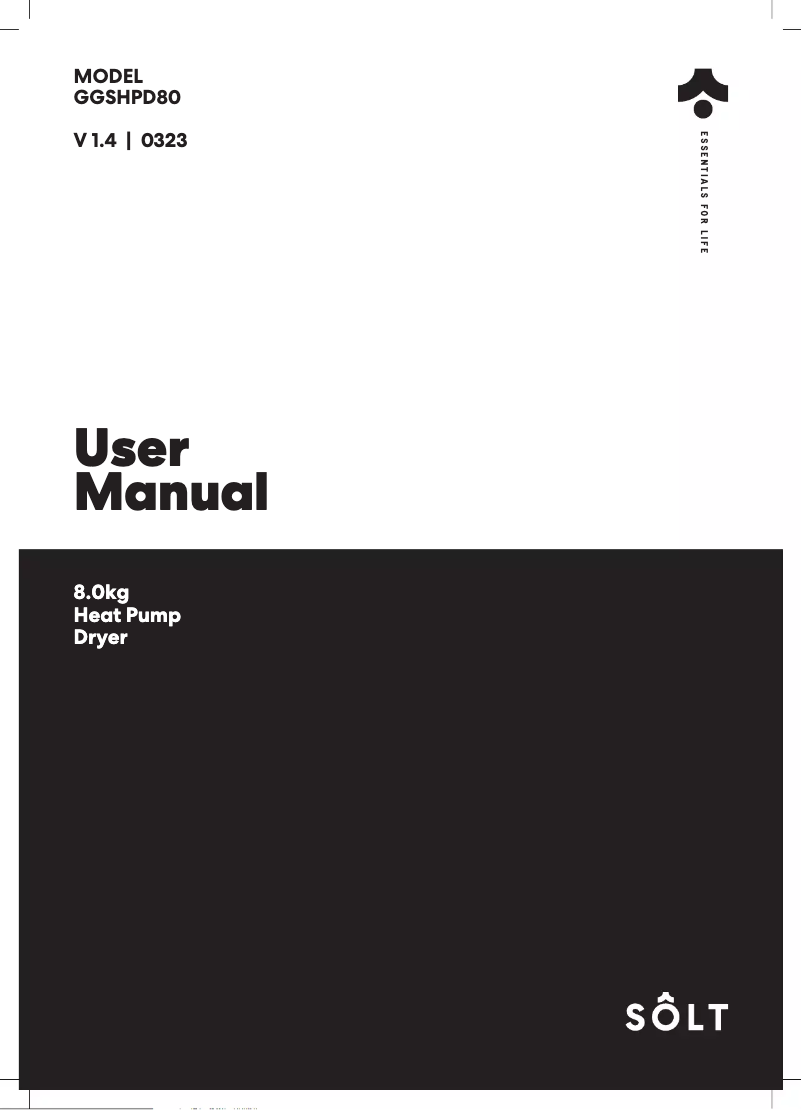 Image de la première page du manuel de l'appareil GGSHPD80