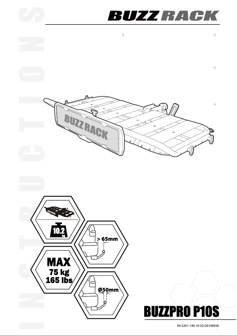 Page 1 de la notice Manuel utilisateur Buzz Rack Buzzpro P10S