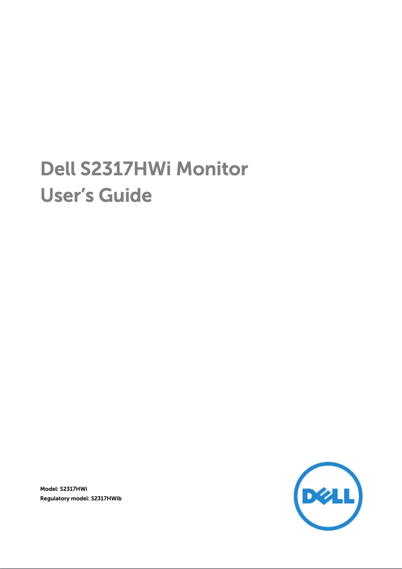 Image de la première page du manuel de l'appareil S2317HWi