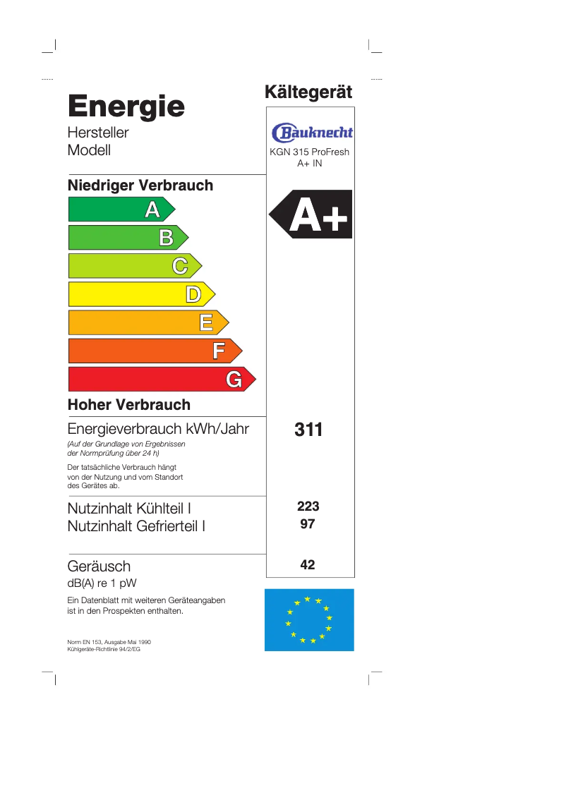 Image de la première page du manuel de l'appareil KGN 315